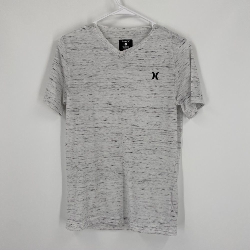 Hurley Boys’ V Neck Short Sleeve Teeshirt Gray size L